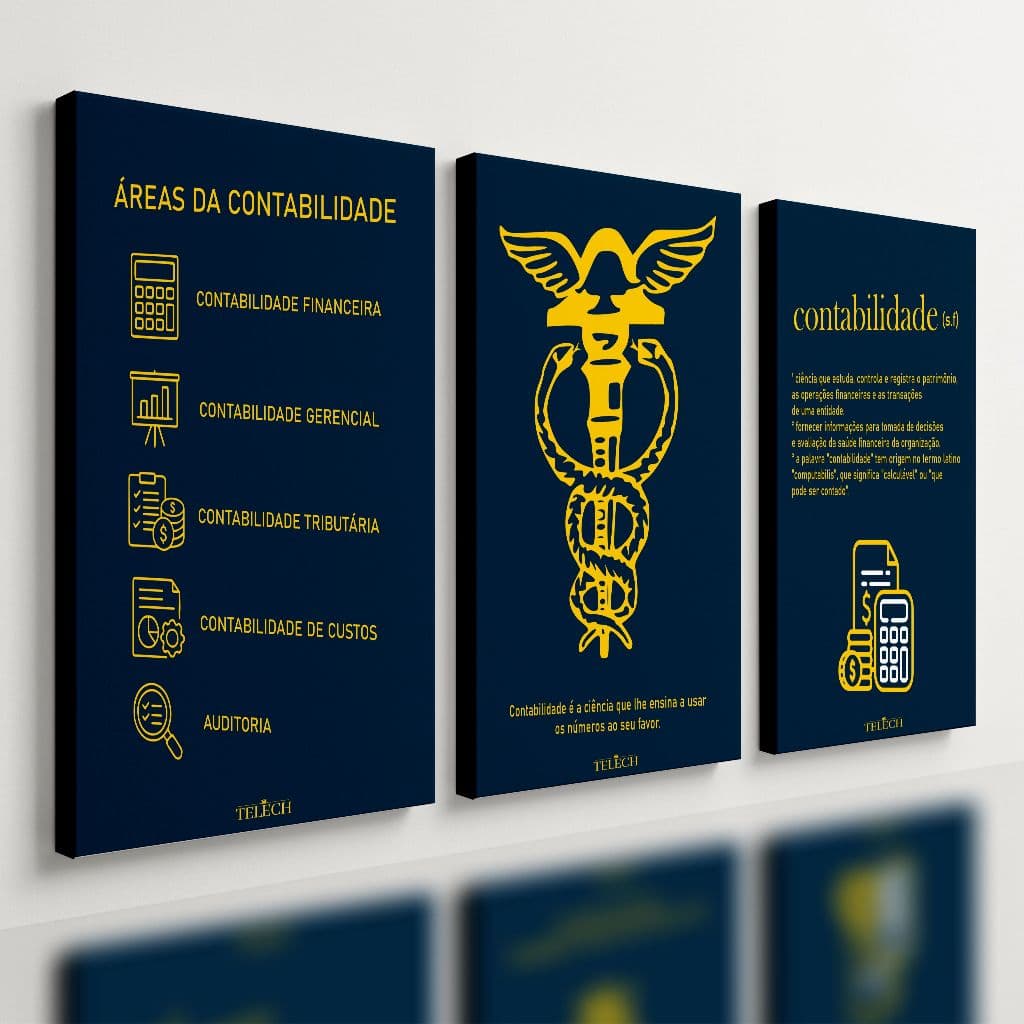 Kit 3 Quadro Decorativo Contabilidade Escritório Contábeis