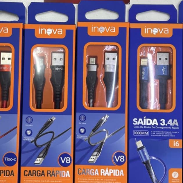 5/1015/20pcs kit Cabo Inova Usb V8 Android /Type C/iphone 1Metros ATACADO