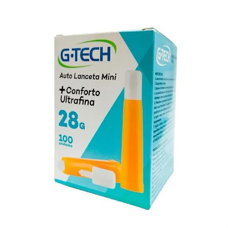 AUTO LANCETA AUTOMÁTICA G-TECH 100 UNIDADES