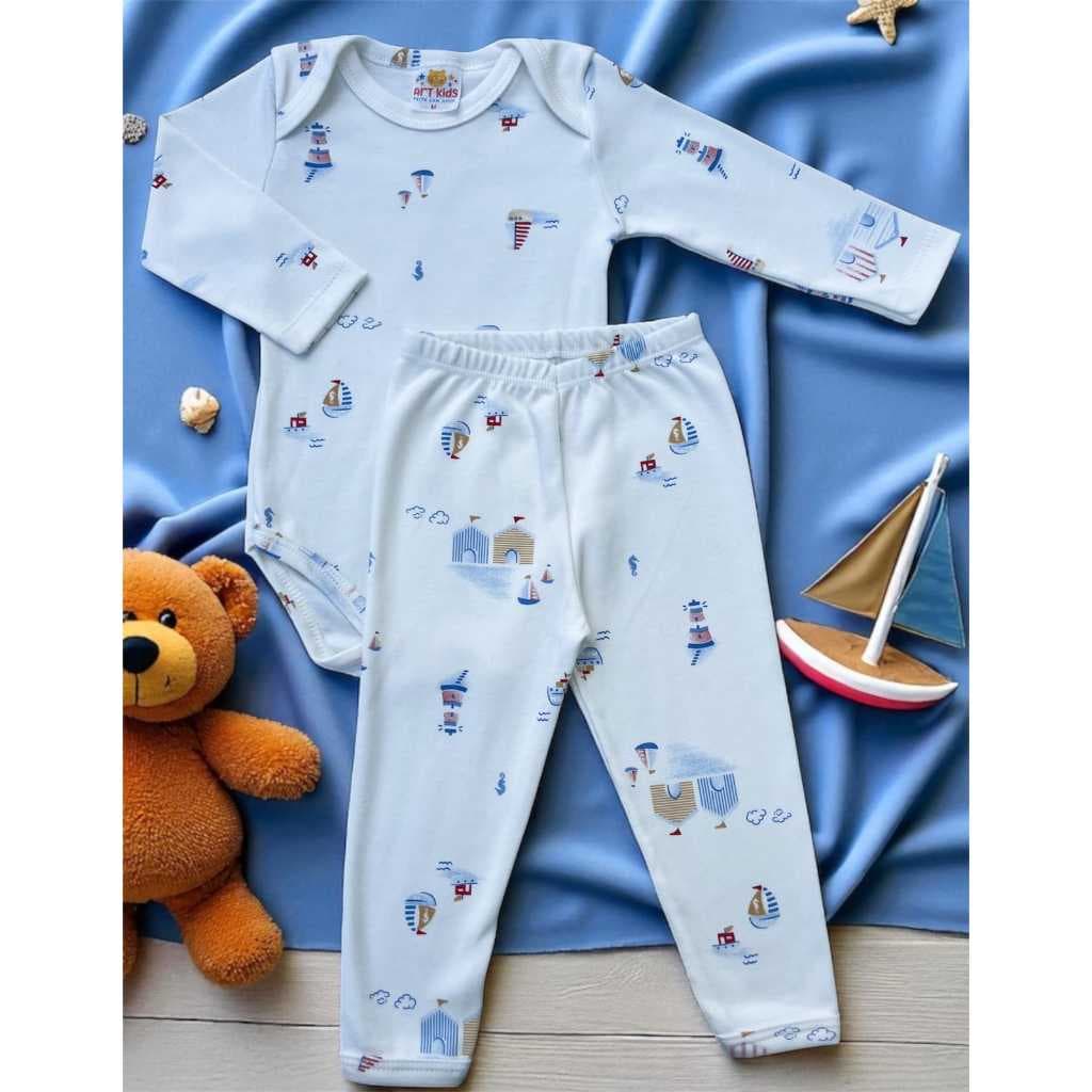 Conjunto Body e Calça Bebê Menino Menina Tamanho RN ao GG 100% Algodão