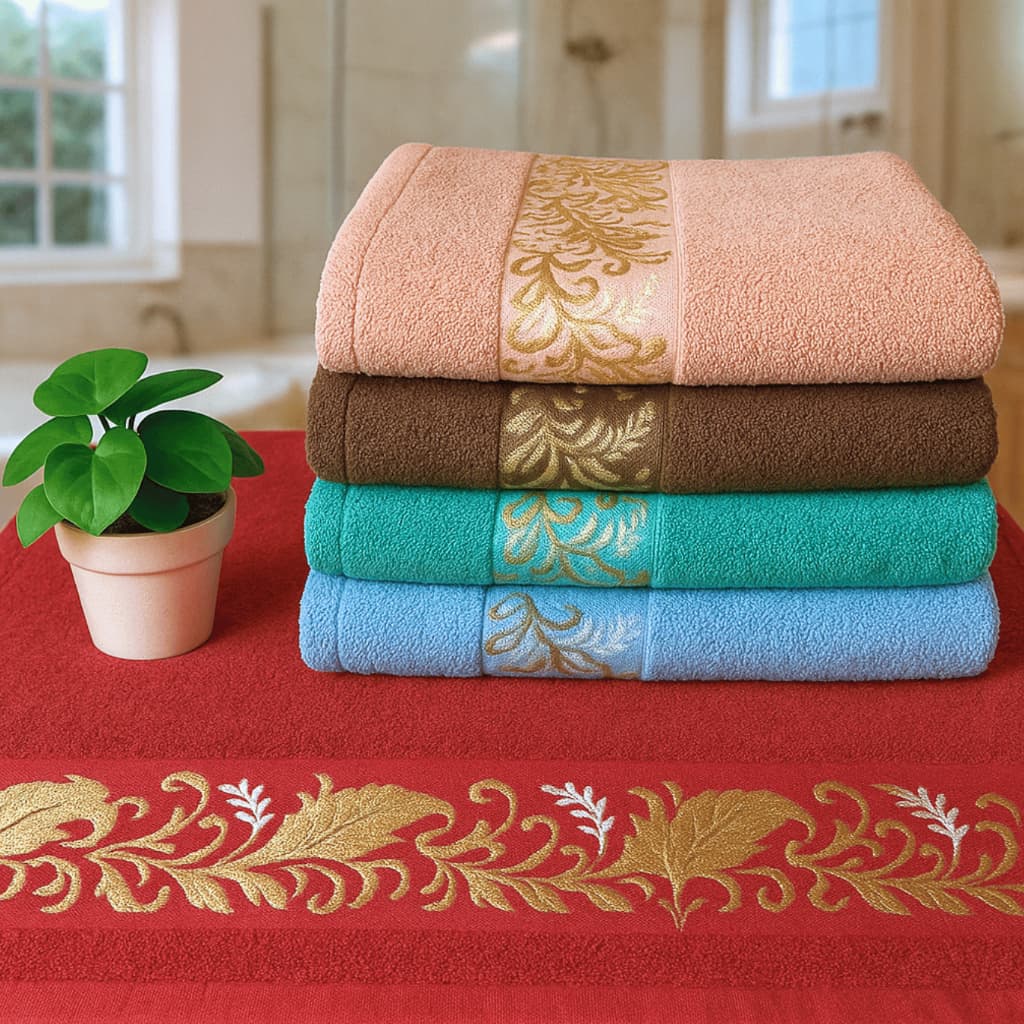Kit Toalha de Banho 100% Algodão 75x145cm Cores Sortidas | Coleção Julia