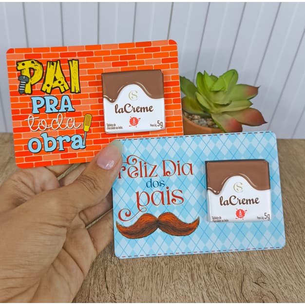 Cartão Lembrancinha Card dia dos Pais para chocolate - NÃO ACOMPANHA CHOCOLATE - Mimo para dia dos pais