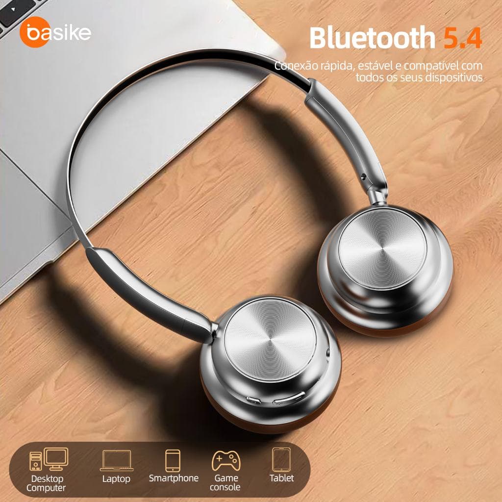 INOVA Fone De Ouvido Bluetooth 5.4 Estéreo Sem Fio Headset ENC Cancelamento De Ruído Headphone Bateria De 50H