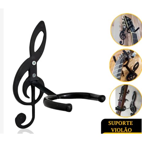 Kit 5 Suportes de Parede para Violão, Guitarra, Ukulele, Baixo e Violao