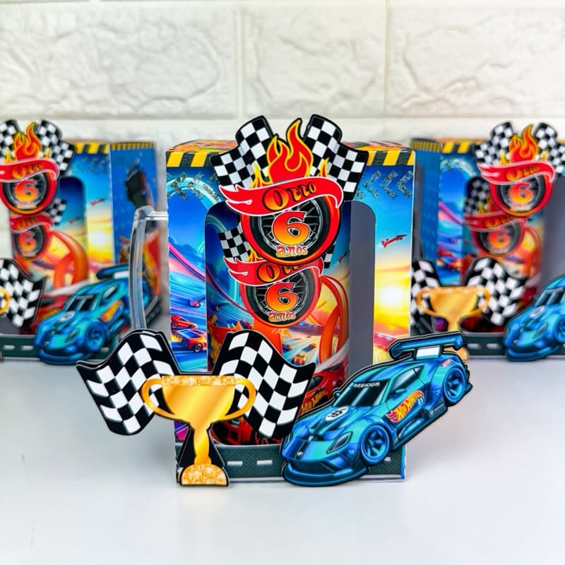 Caneca Acrílica na Caixa- Hot Wheels| Caneca de 300ml personalizada