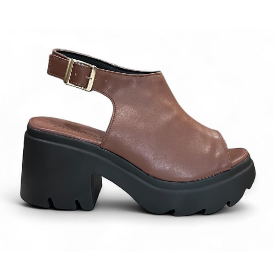 Sandália Feminina Salto 8 cm Tratorado Leve Open Boot Moda Várias Cores Estilo Bota Blogueira