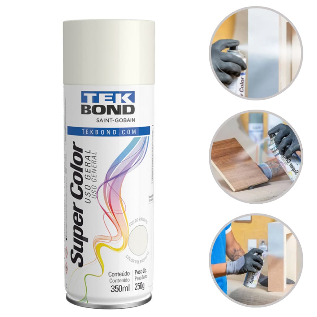 Tinta Spray Aerossol Branco Brilhante Uso Geral 350Ml 250G