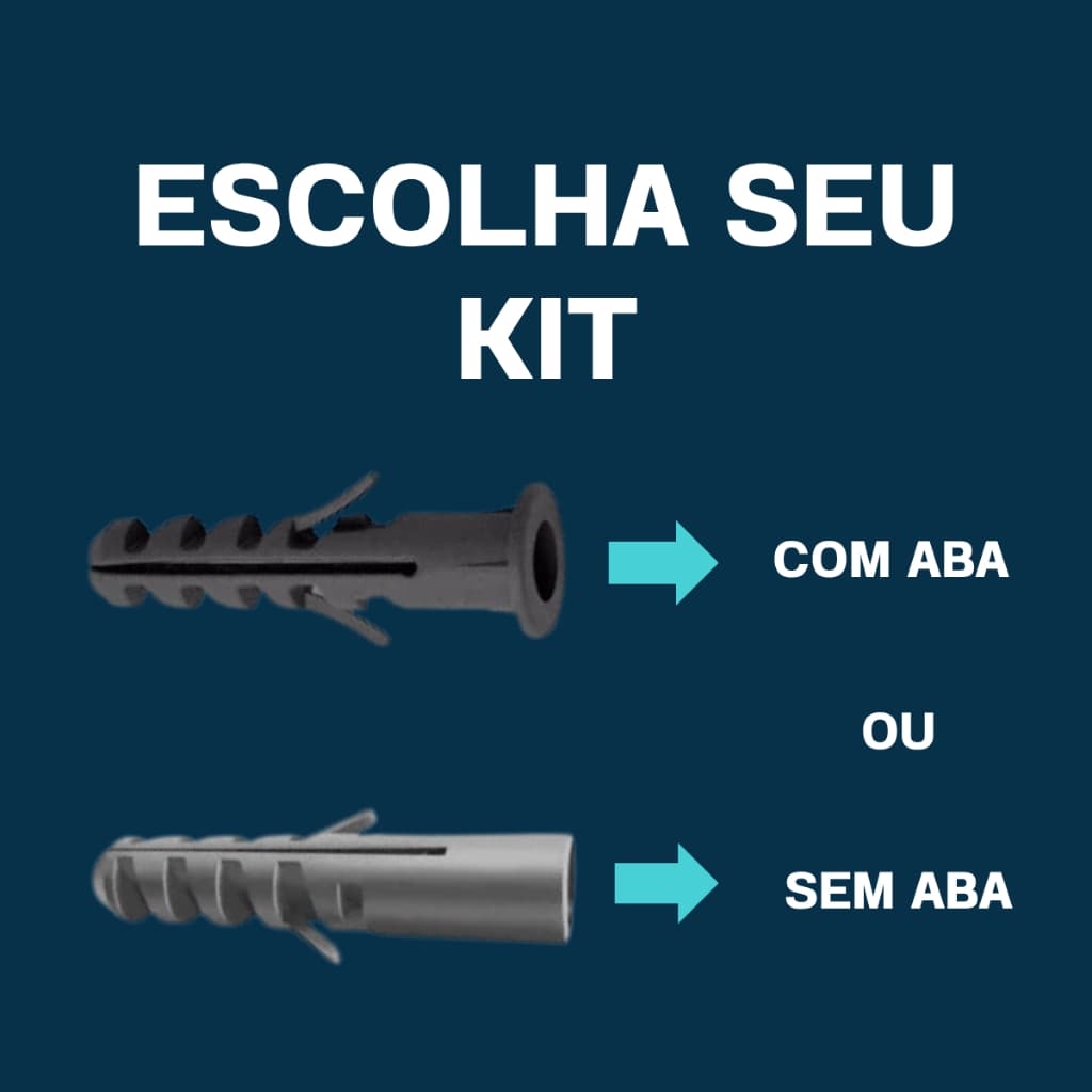 Kit Bucha Nylon Para Parede Alvenaria 150 Peças Com Aba Sem Aba Bucha 5mm-6mm-8mm-10mm-12mm Fixação