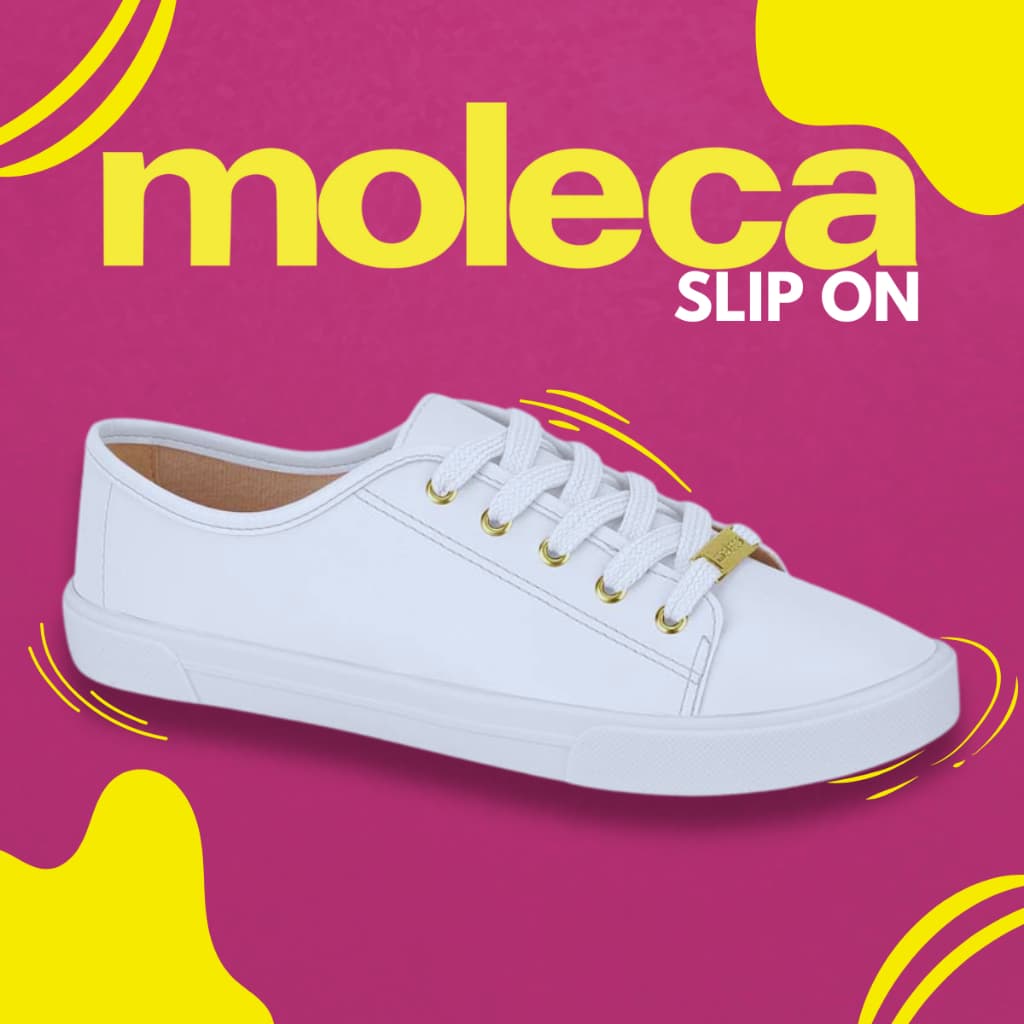 Tênis Casual Feminino Moleca Slip On Confortável