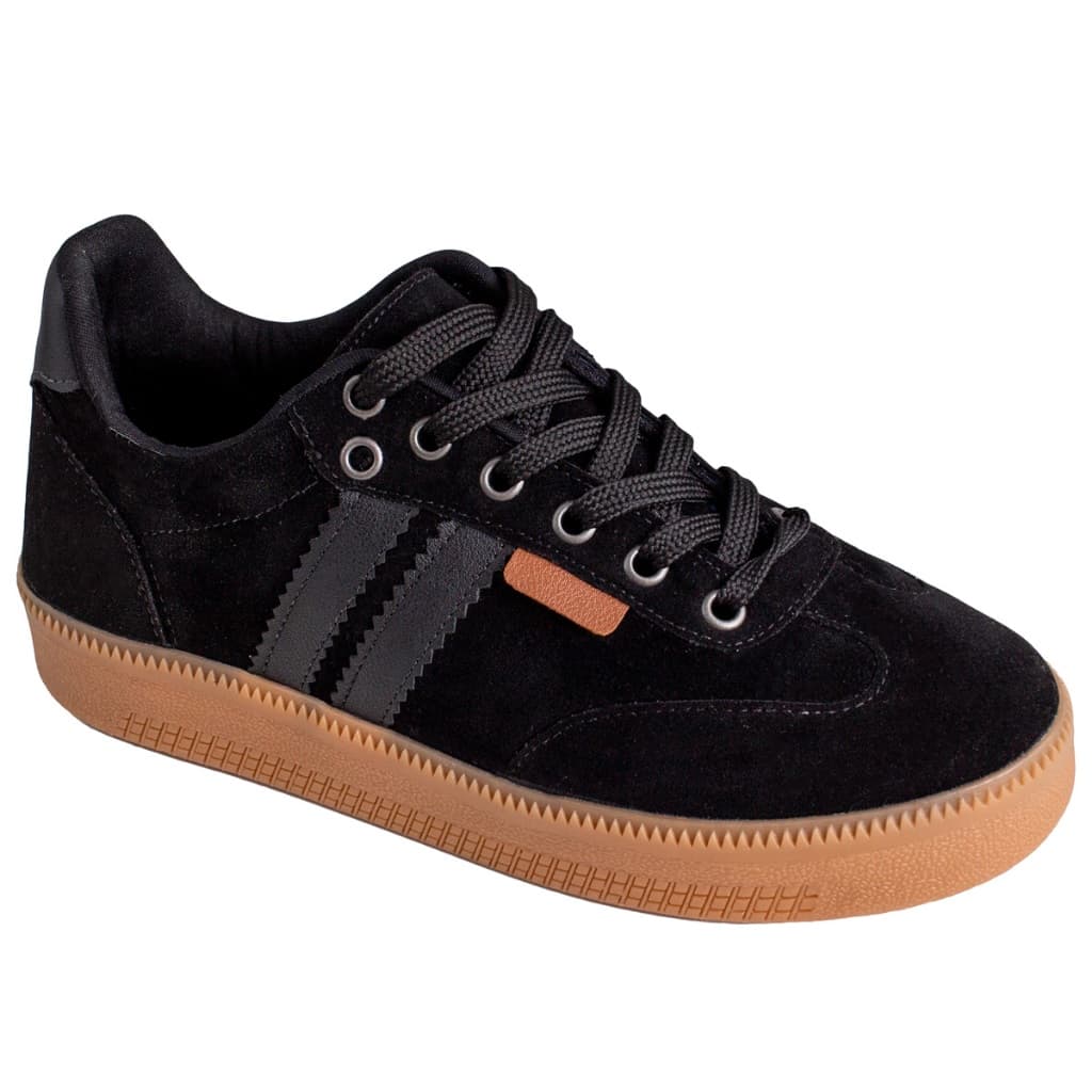 Tênis Feminino Casual Samba preto Clássico Sola Alta Confortável Moda Blogueira