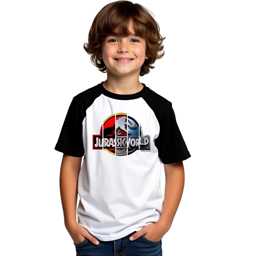 Camiseta Infantil Jurassic Park - Parque Dos Dinossauros Jurassic World Vários Modelos