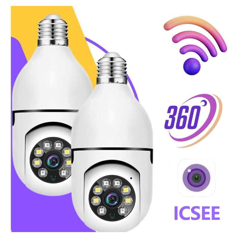 Camera Ip Inteligente Lampada Panoramica icsee Wifi E Espiã Pronta Entrega