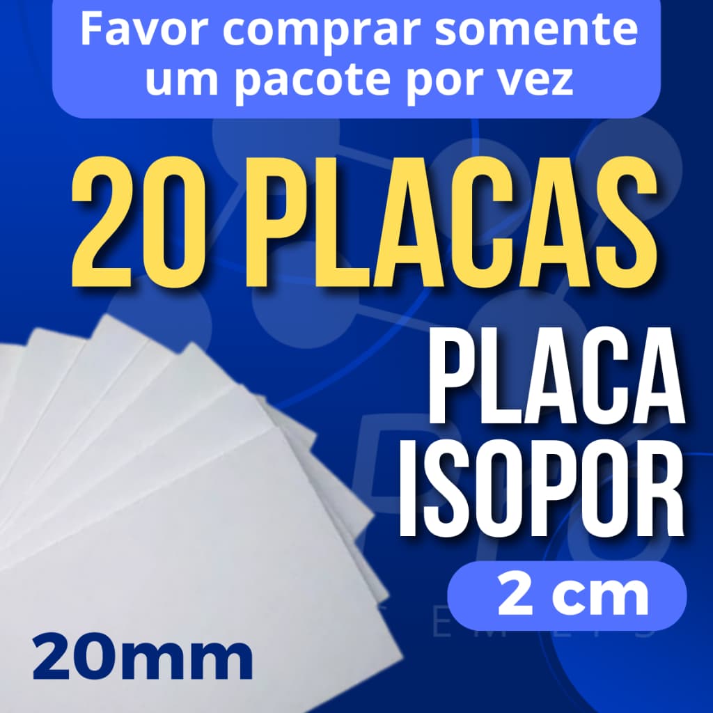 KIT 20 PLACAS DE ISOPOR EPS ANTICHAMAS COM 2 CM DE ESPESSURA - TÉRMICO - ANTICHAMAS - FORRO - PAREDE