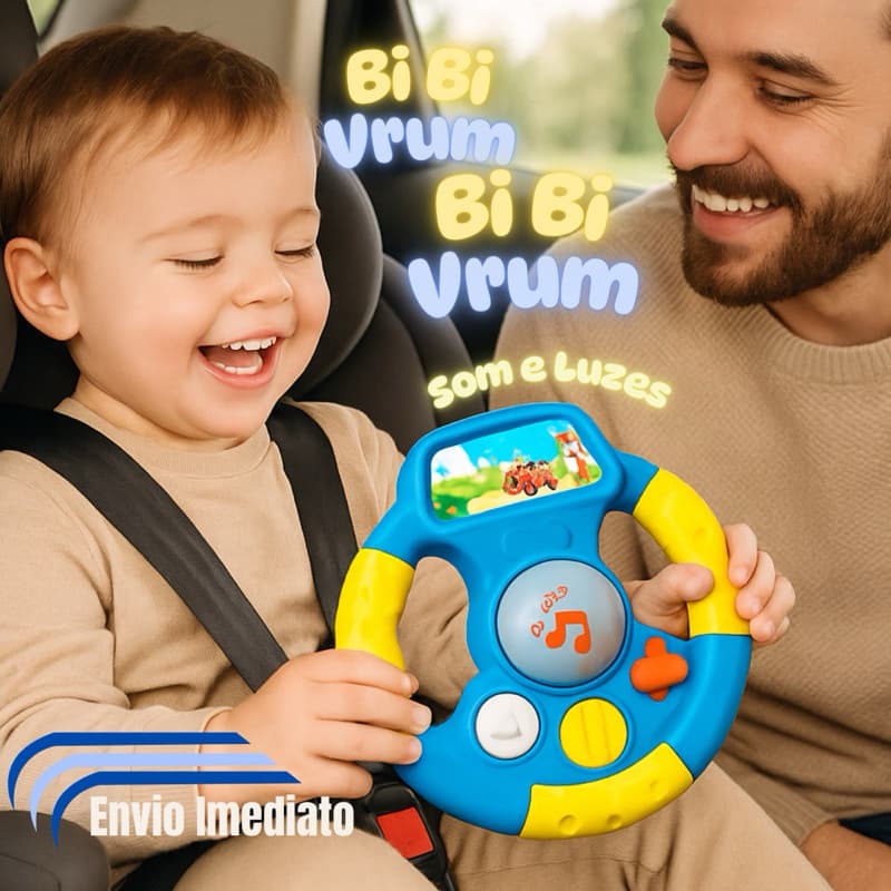 Volante Infantil Interativo Musical Educativo com Luz e Som