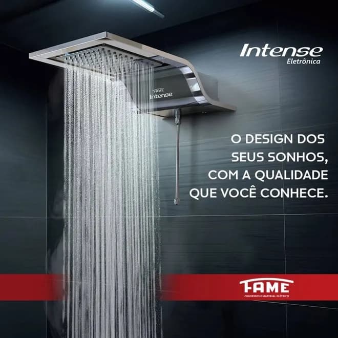 Chuveiro Eletrônico Ducha Intense Preto / Cromado Fame Cor Preto/cromado Potência 7800 W