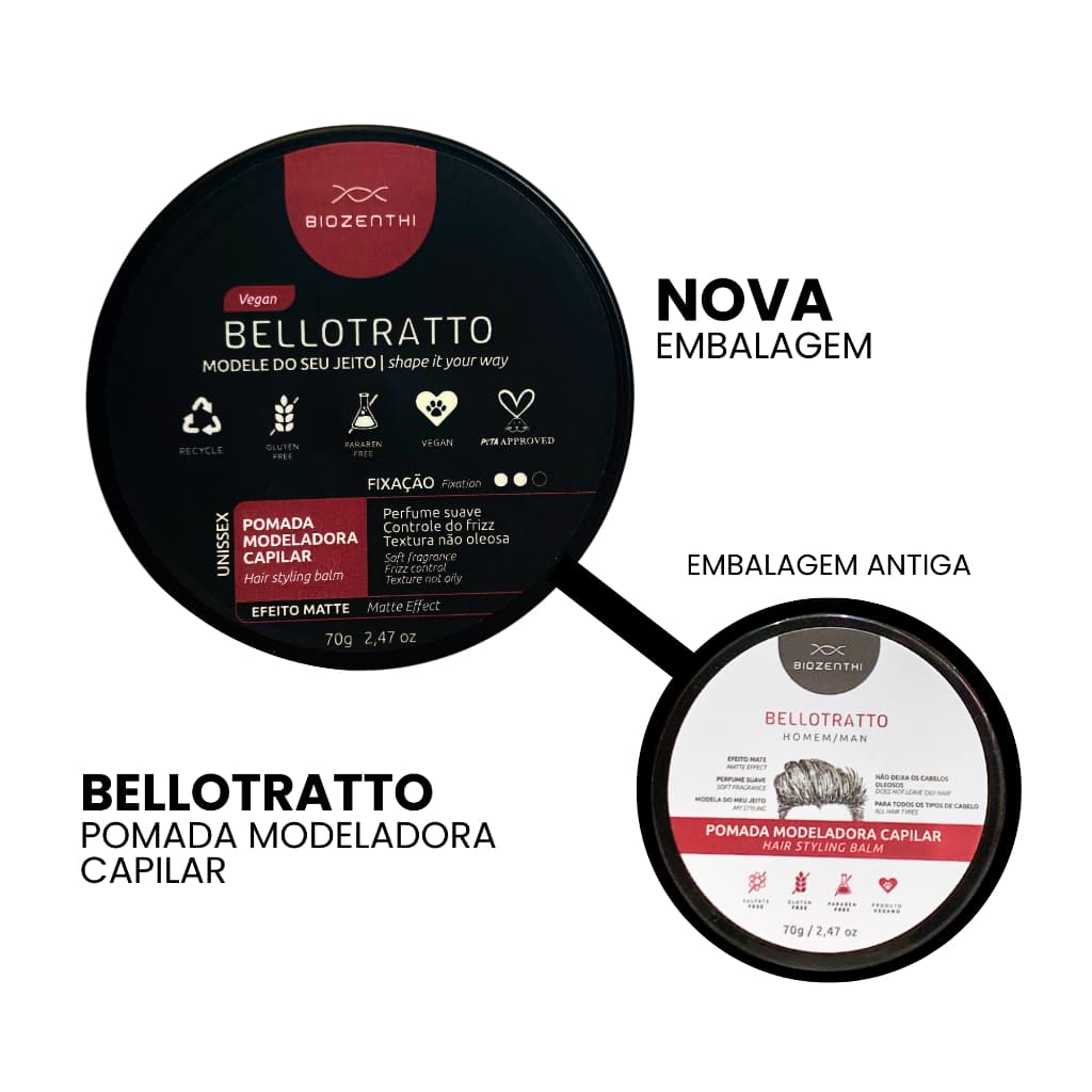 Bellotratto Modeladora Capilar 70g - Modela, fixa e define os cabelos do seu jeito - Vegana Sem Glúten da BIOZENTHI