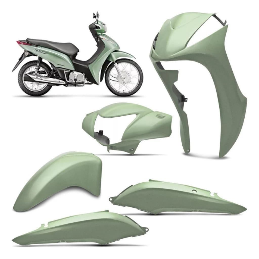 Kit Carenagem 4 Peças compatível com Moto  Biz 125 KS ES 2011 Verde Metálico Pro Tork