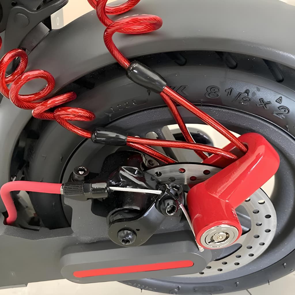 Trava Disco Moto Universal Cabo Lembrete Espiral Antifurto 2 Chaves Segurança Freio Bike Resistente