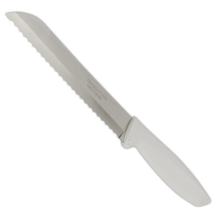 Kit 2 Faca Para Pão Serrilhada Aço Inox Plenus 8 Poelgadas Tramontina Cabo Branco