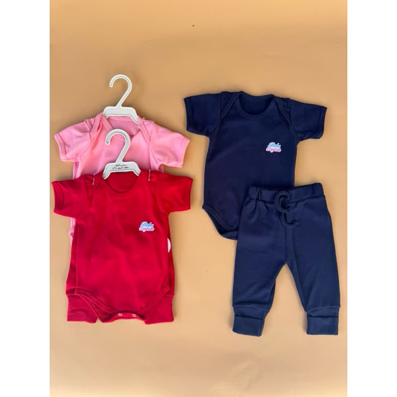 Conjunto Body + Calça Bebê RN Suedine – Menino e Menina | Malha Confortável