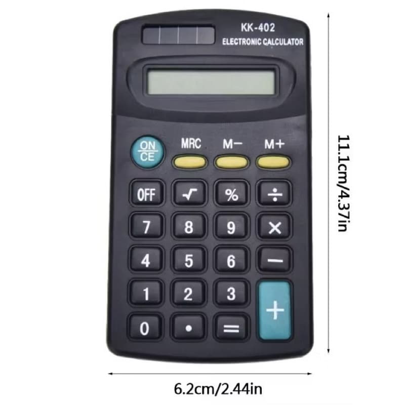 Kit 2 Calculadora De Mesa E Bolso Pequena 08 Dígitos Escolar Kk402 Cor Preto