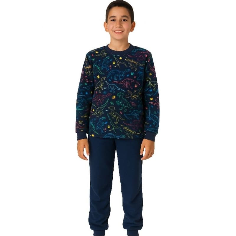 Pijama Infantil Soft PTNat – Estampa de Dinossauro Alegre e Divertida