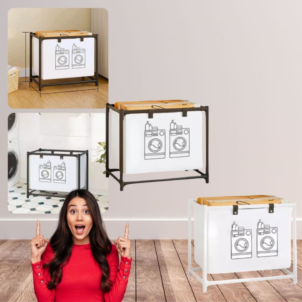 Cesto Organizador Roupa Suja Limpa Saco Multiuso p/ Casa Quarto Banheiro Organização Decoração Lavanderia Dia das Mães