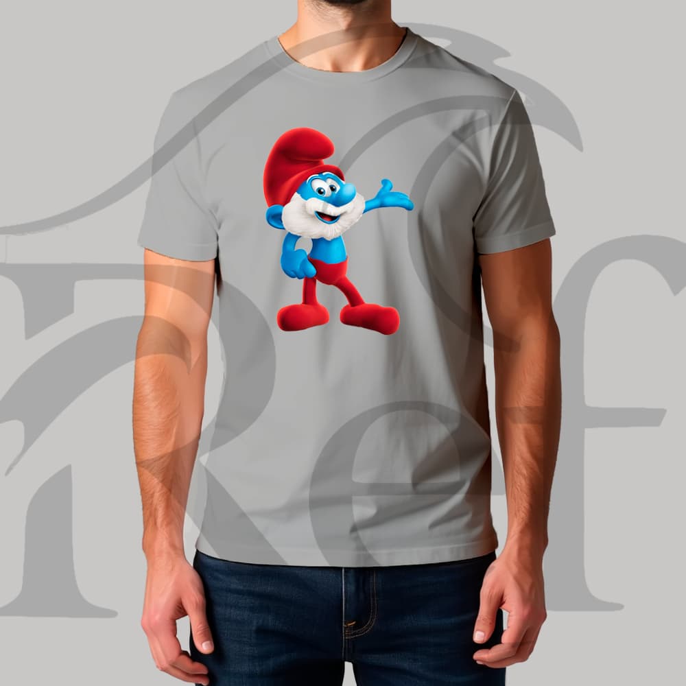 Camiseta Camisa Streetwear Papai Smurf Unissex Malha Penteada algodão Premium