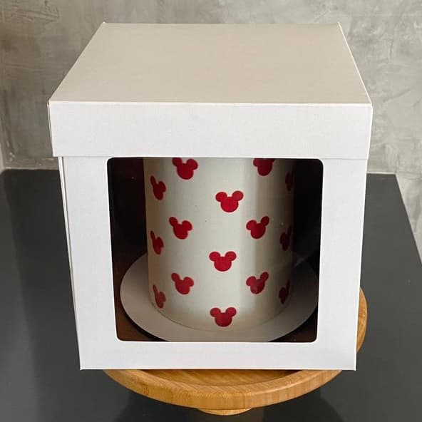 1 Caixa Bolo Alto 28x28x30cm P/ Cake Board De Até 28cm - Confeitaria - OFF - OFERTA RELAMPAGO