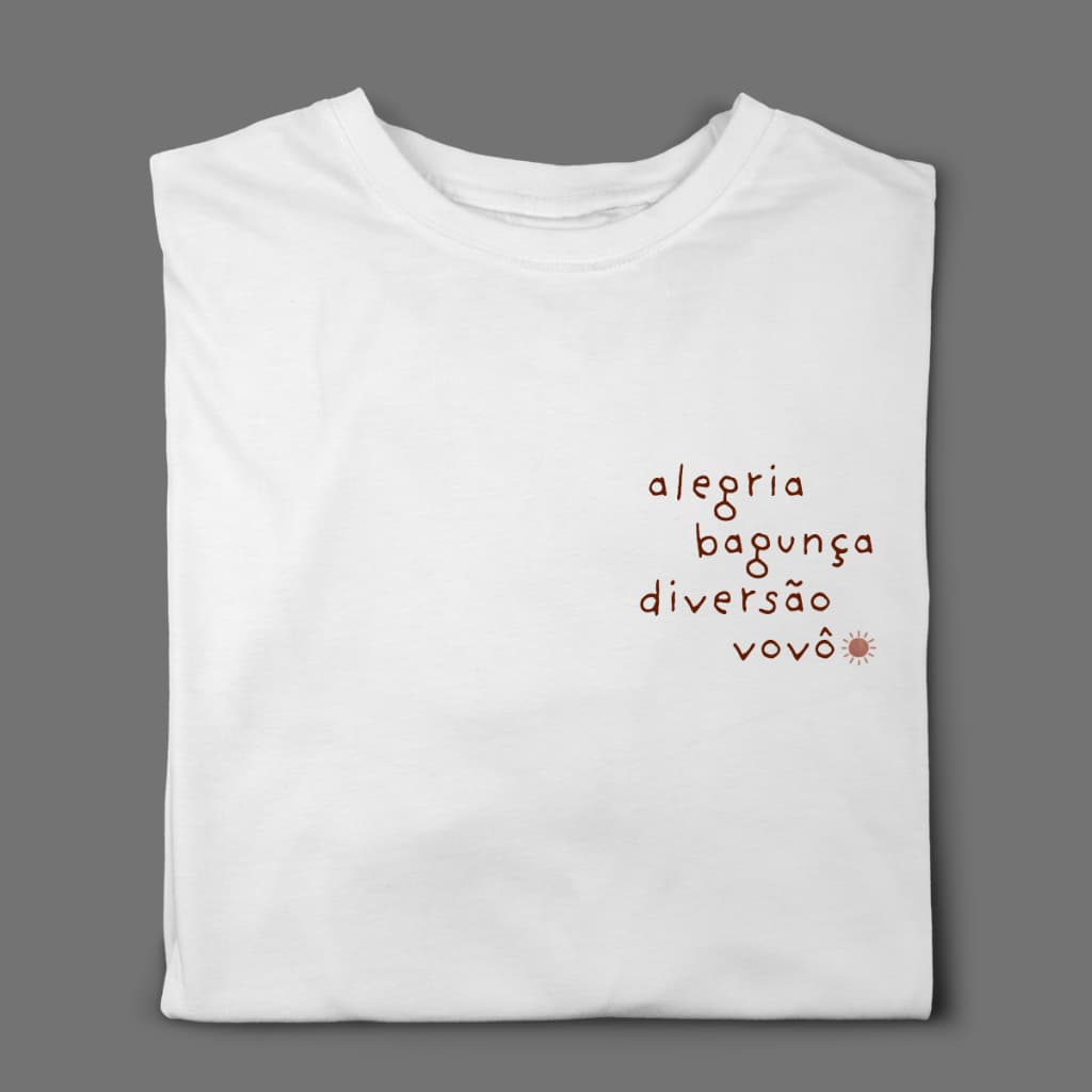 Camiseta Masculina Vovô Dia dos Pais Alegria Diversão Super Vovô Camisa Avô 100% Algodão