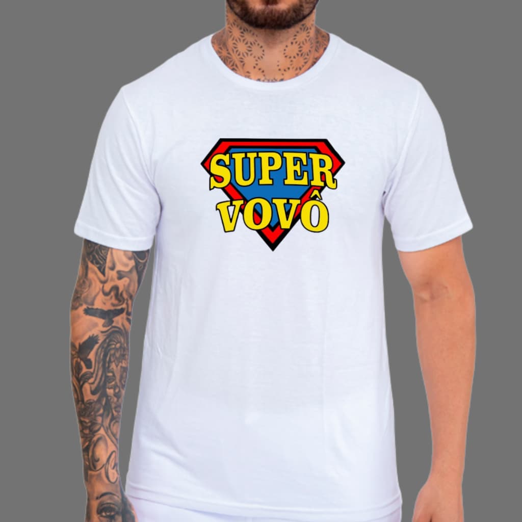 Camiseta Super Vovô Masculina Camisa Avo 100% Algodão Dia dos Pais