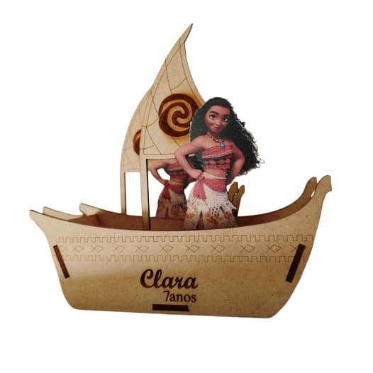 Centro de Mesa Moana Personalizado em MDF – Aniversário Infantil Grande  (LEIA A DESCRIÇÂO PARA CONFERIR TAMANHO)