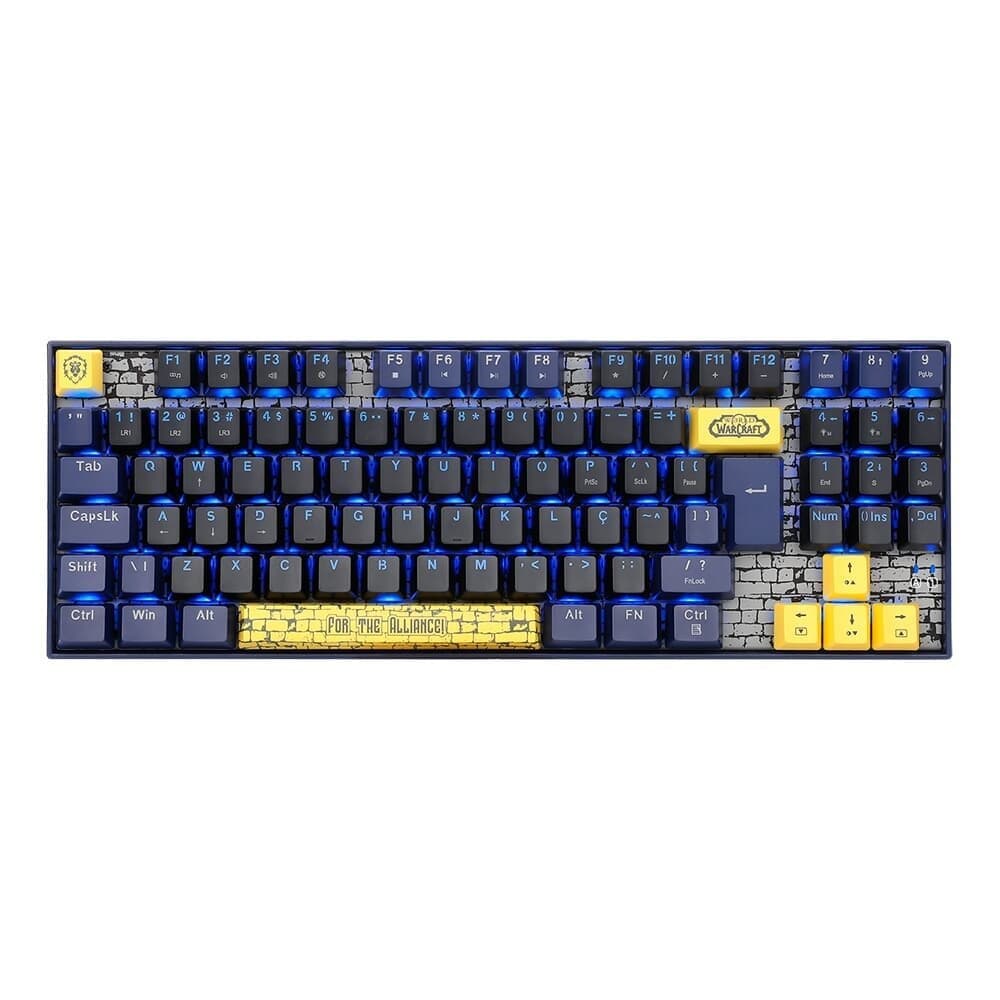 Teclado Mecânico Redragon Aliança Do World Of Warcraft, LED Azul, Switch Blizzard, USB, ABNT2, Preto