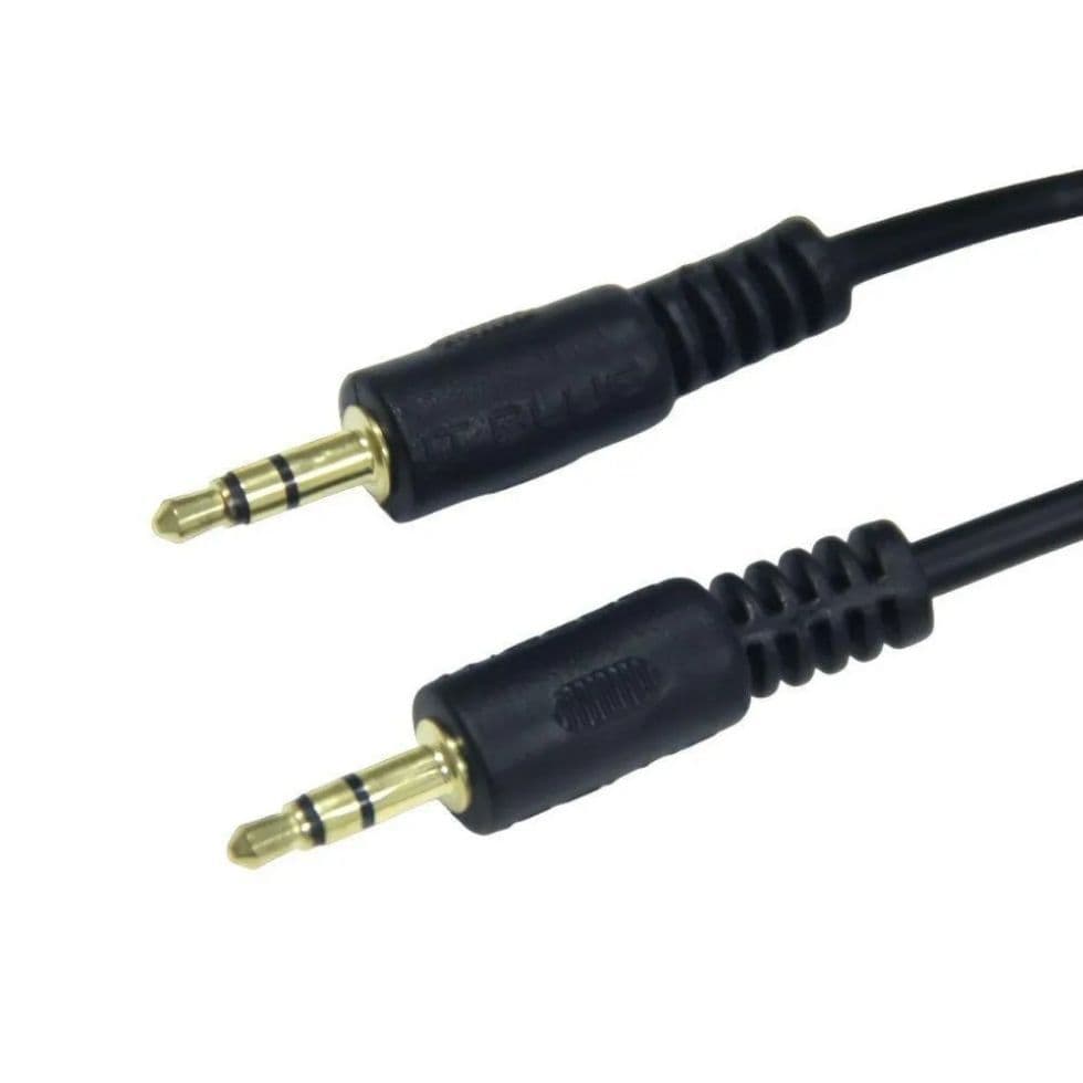 Cabo Auxiliar P2 x P2 Estéreo 1,4m – Som Limpo e Estável para Celular/ Carro/ Caixa de Som/ Fone