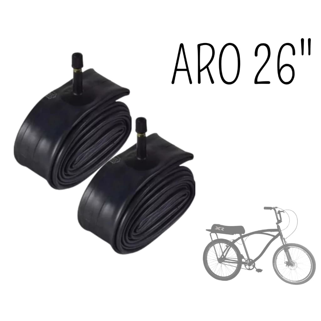 Par De Camaras De Ar Bicicleta Bike Aro 26 Bico Grosso Tipo Kenda
