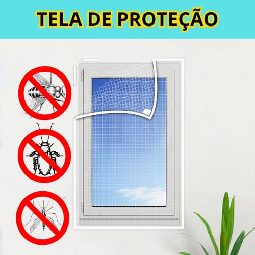 Tela Rede Proteção Mosquiteiro Janela Basculante Velcro Mosquito Pernilongo Dengue Vários Tamanhos