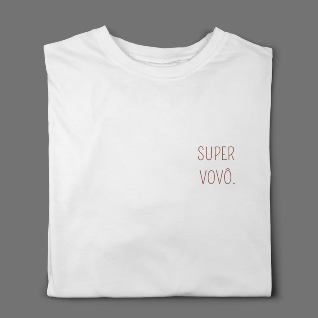 Camiseta Super Vovô Presente Dia dos Pais Camisa Avô 100% Algodão