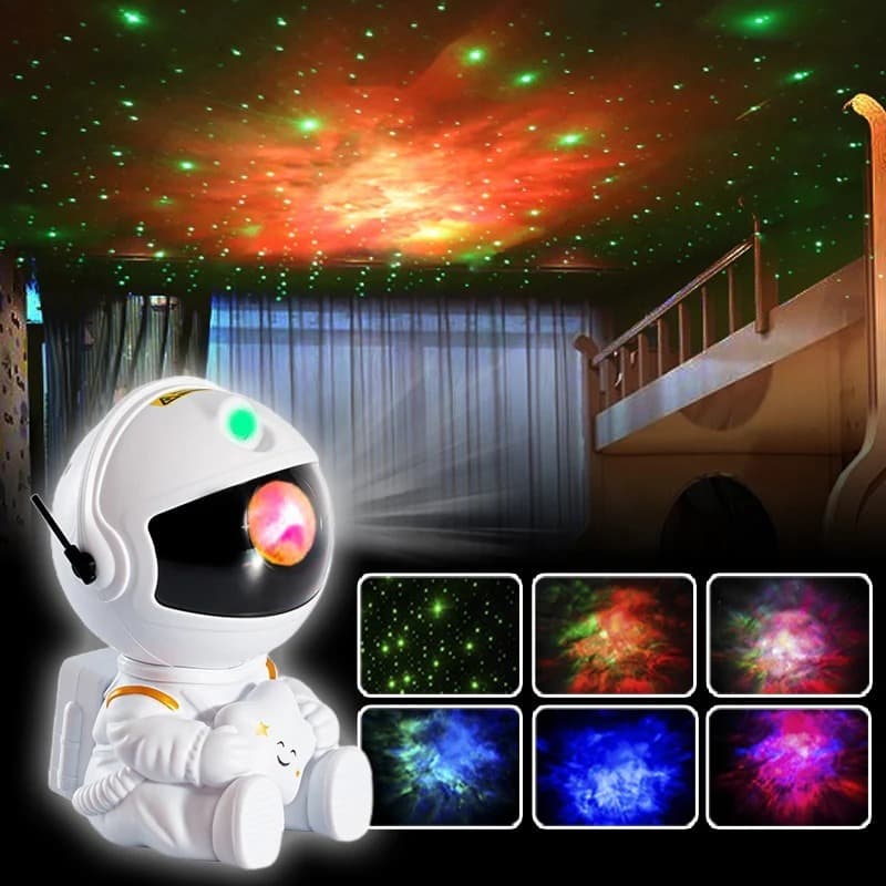 Projetor Astronauta Luz Noturna Galáxia Nebulosa Estrela De Controle Remoto Bluetooth LED Quarto