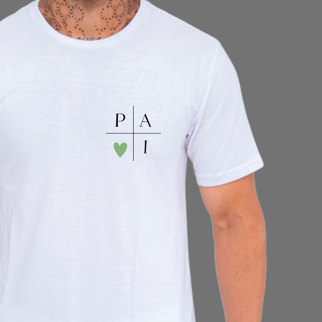 Camiseta Dia dos Pais Masculina Pai Cruz Camisa 100% Algodão