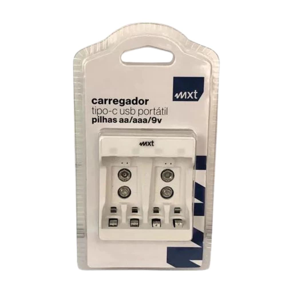 Carregador de Plihas Portátil AAA AA e 9v MXT