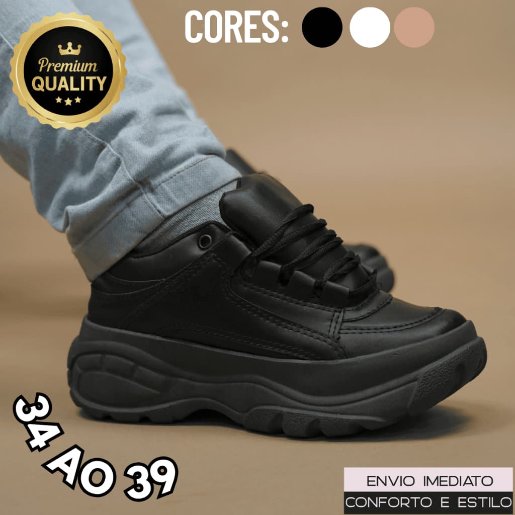 Tênis Feminino Casual Plataforma Look Moderno Premium
