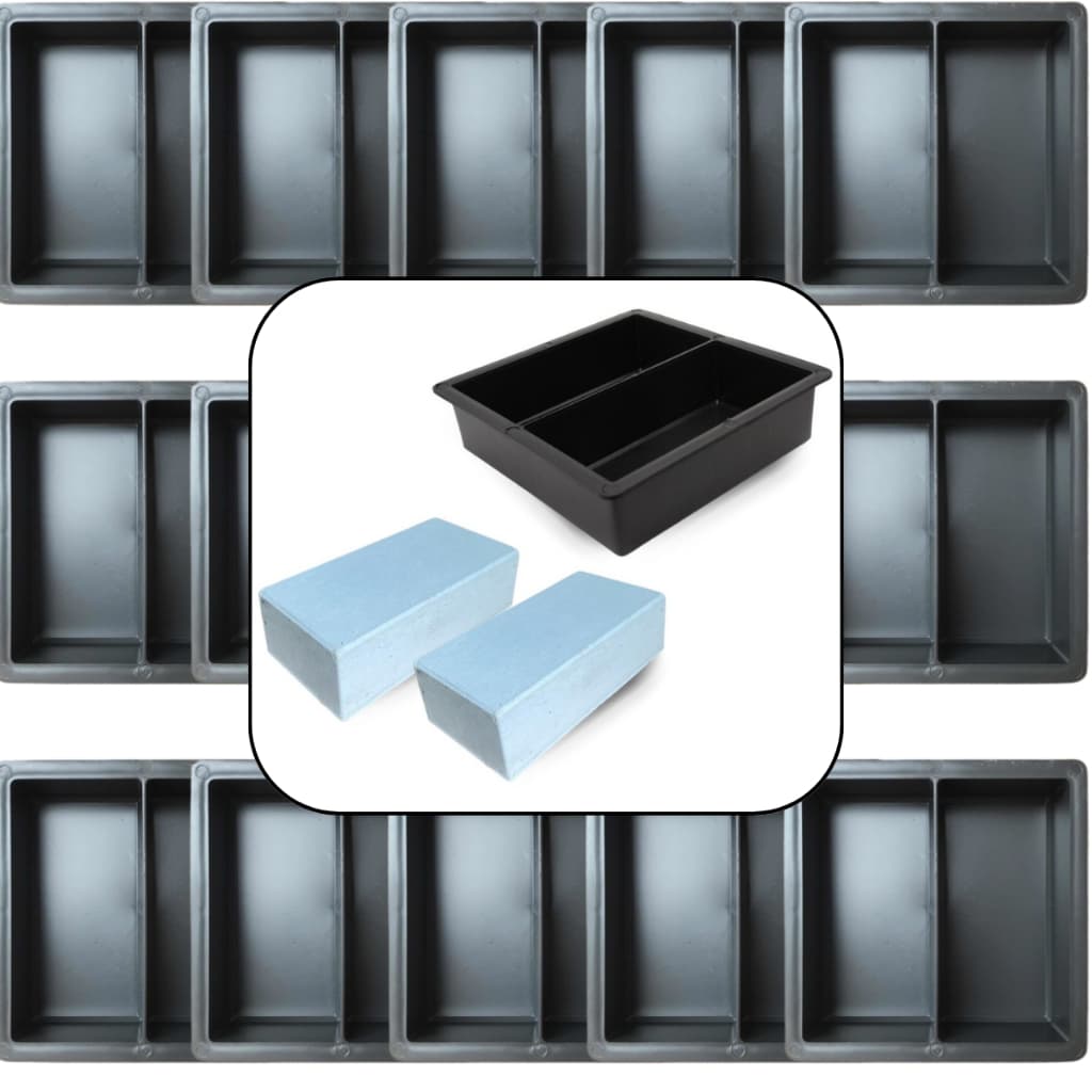 15u Forma Plastica Dupla p Tijolinho Bloco de Concreto Piso Paver 20x10x6 Pedra Lajota Retangular T6