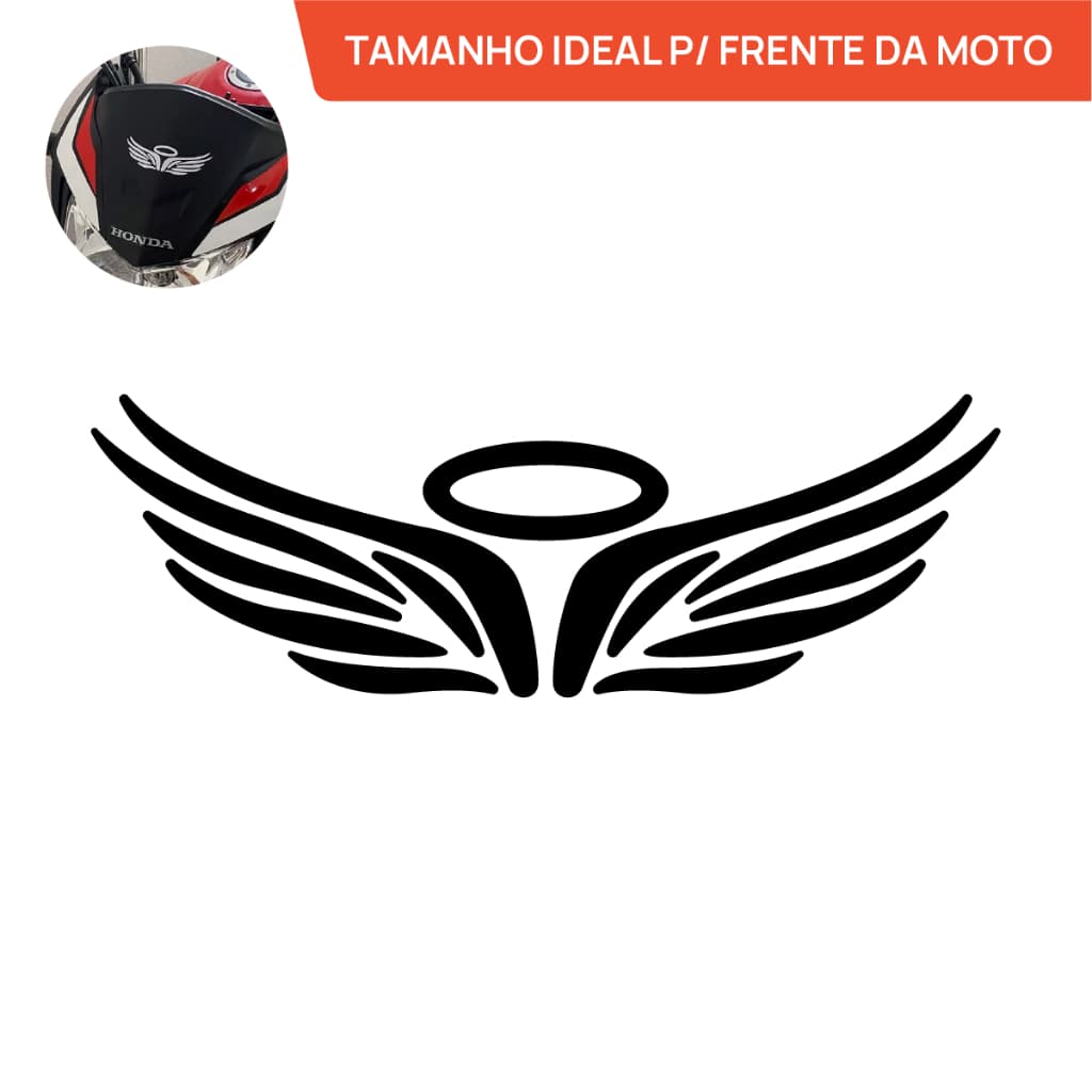 Adesivo Anjo Asa Moto Frente Painel Tanque Eterno