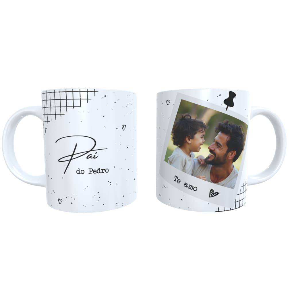 Caneca Pai Te Amo Presente Dia Dos Pais Personalizada Com Foto