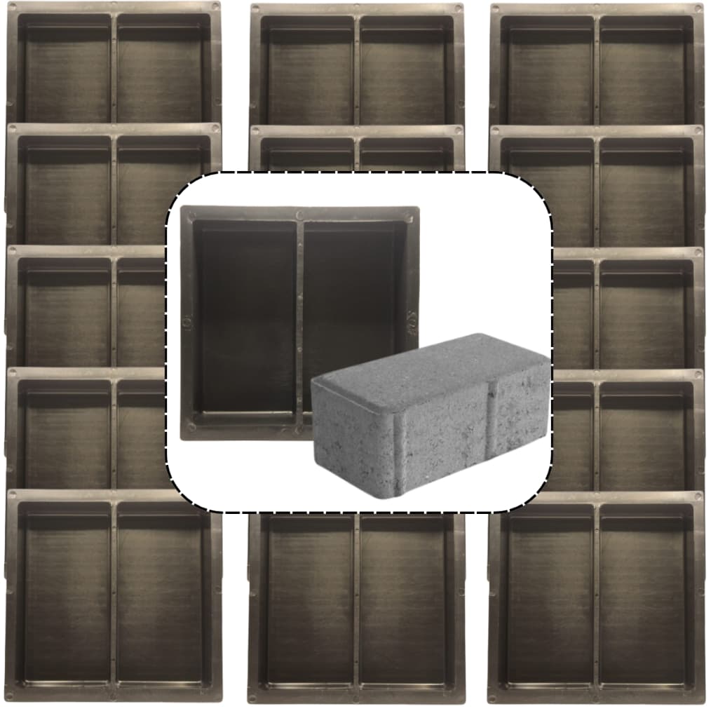 Kit 15 Forma Matriz de Bloco Molde 20x10x8 Bloco Grande T8 Concreto Trafego Pesado Rua Calçada