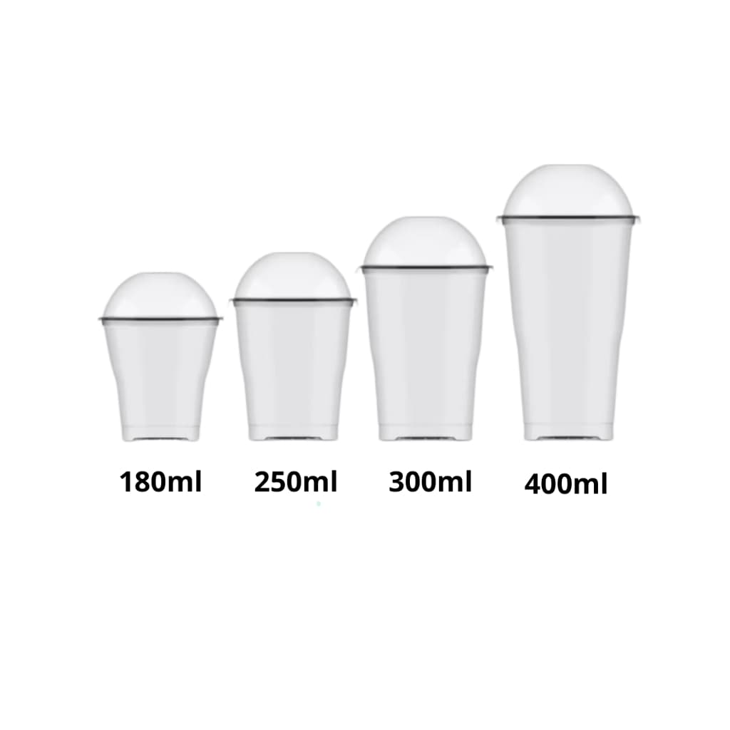 Copo Tampa Bolha sem Furo 180ml/250ml/300ml/400ml 20-50 Unidades Milkshake Açaí Copo da Felicidade Salada de Frutas