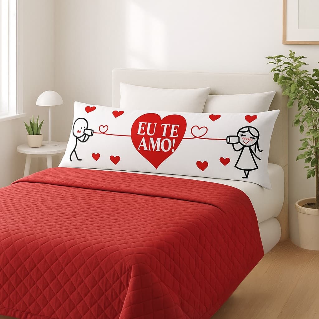 Capa De Travesseiro De Corpo Fronha Xuxão Com Ziper 1.25x0.45cm Com Frases Quarto e Decoração
