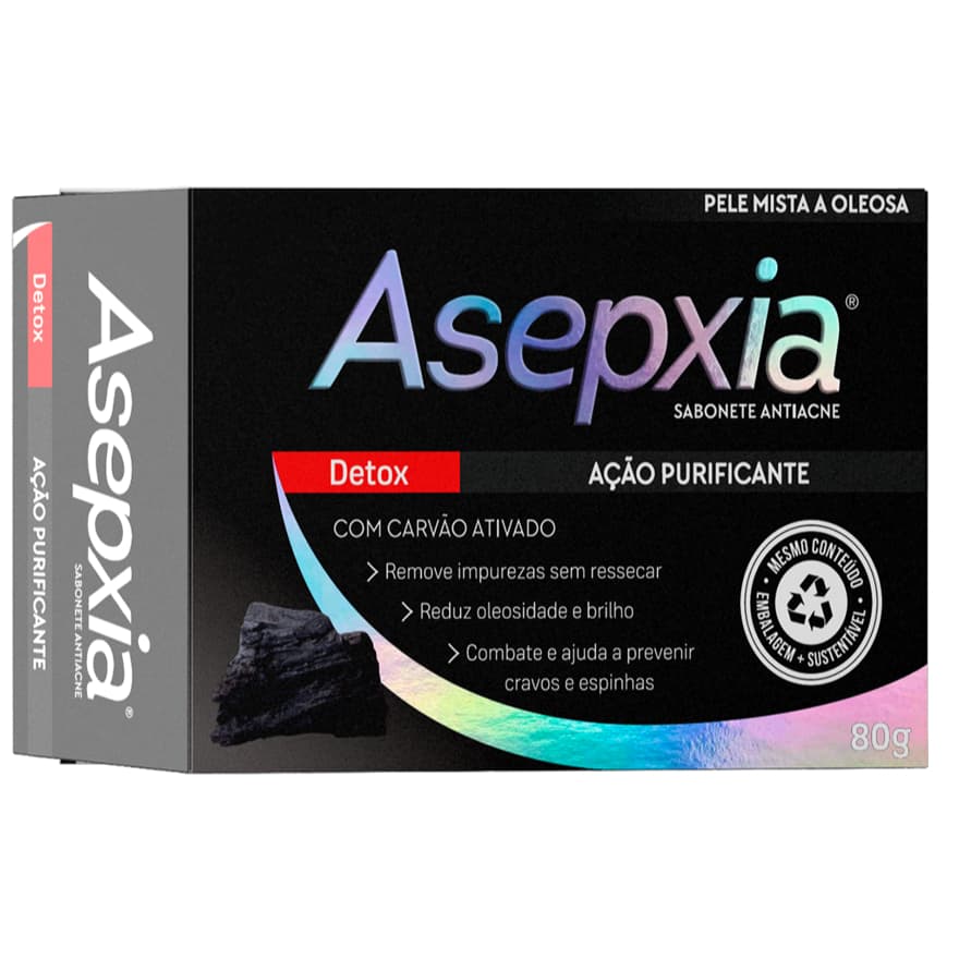 Sabonete Facial Asepxia Detox 80g - Purificante e Antioleosidade