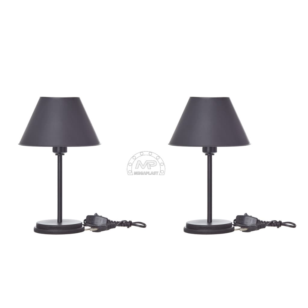 KIT 02 Abajures  Retro base mdf preto- Sala, Quarto e Escritório Black Slim