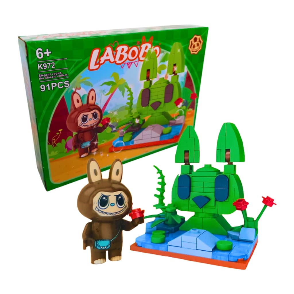Bloco De Montar Personagem Infantil Labobo Presente 91 peças